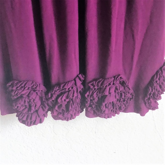 Anthropologie Plum/Burgundy Jersey Rosette Dress - Picture 4 of 6